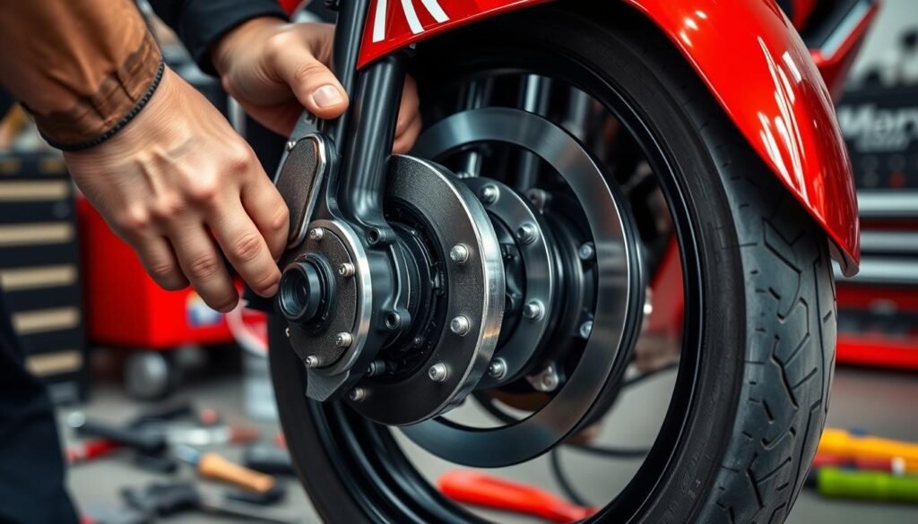 Motorcycle brake inspection